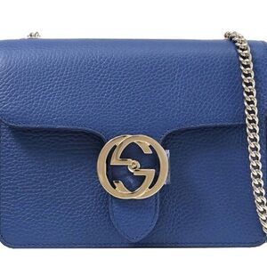 NWT Gucci GG Interlocking Leather Chain Small CrossBody Bag